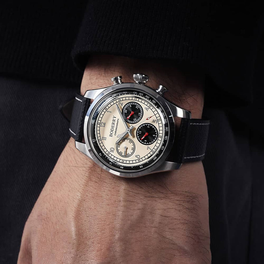 Boderry Watch Co. ASYMMETRY - Mechanical Chronograph with Domed Sapphire Crystal | Khaki