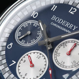 Boderry Watch Co. ASYMMETRY - Mechanical Chronograph with Domed Sapphire Crystal | Navy Blue, view 2
