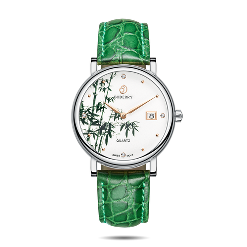 Boderry Watch Co. FLOWER - Swiss Quartz Movement Watch | Silver & Bamboo