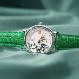 Boderry Watch Co. FLOWER - Swiss Quartz Movement Watch | Silver & Bamboo, view 3