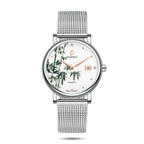 Boderry Watch Co. FLOWER - Swiss Quartz Movement Watch | Silver & Bamboo, view 2
