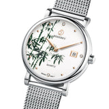 Boderry Watch Co. FLOWER - Swiss Quartz Movement Watch | Silver & Bamboo, view 3