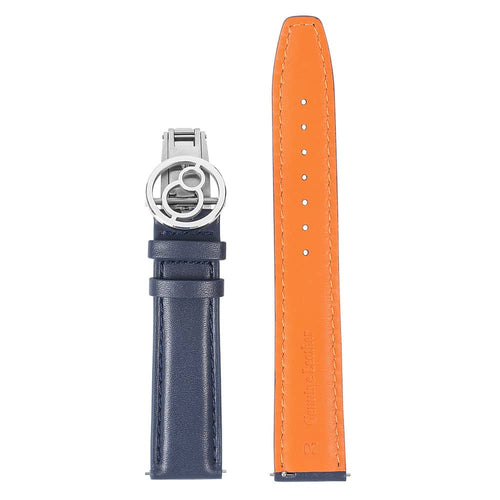 Boderry Watch Co. Blue Genuine Leather Strap with Spring Buckle | Suitable for all watches with 20mm lug width