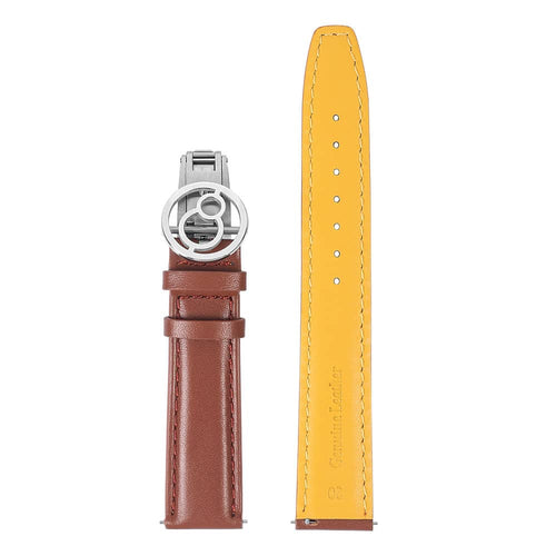 Boderry Watch Co. Brown Genuine Leather Strap with Spring Buckle | Suitable for all watches with 20mm lug width