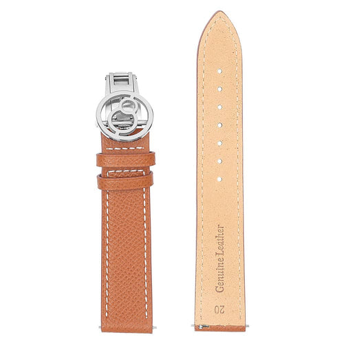 Boderry Watch Co. Brown Lychee-grain Cowhide Strap with Spring Buckle | Suitable for all watches with 20mm lug width