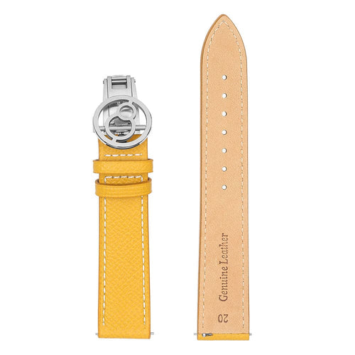 Boderry Watch Co. Boderry Yellow Lychee-grain Cowhide Strap with Spring Buckle | Suitable for all watches with 20mm lug width