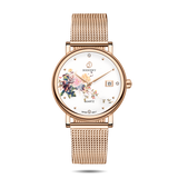Boderry Watch Co. FLOWER - Swiss Quartz Movement Watch | Rose Gold & Chrysanth, view 2