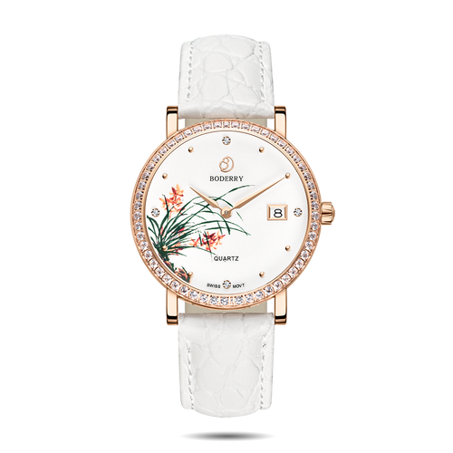 Boderry Watch Co. FLOWER - Swiss Quartz Movement Watch | Rose Gold & Chrysanth
