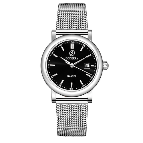 Boderry Watch Co. CLASSIC 32MM - Swiss Quartz Movement Watch | Silver & Black