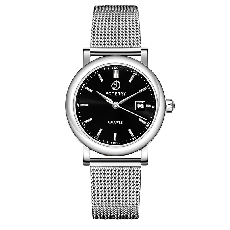 Boderry Watch Co. CLASSIC 32MM - Swiss Quartz Movement Watch | Silver & Black