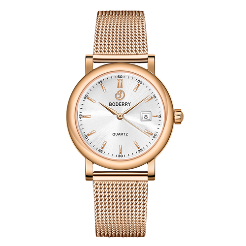 Boderry Watch Co. CLASSIC 32MM - Swiss Quartz Movement Watch | Rose Gold & White