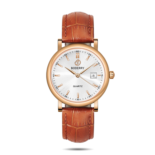 Boderry Watch Co. CLASSIC 36MM - Swiss Quartz Movement Watch | Rose Gold & White
