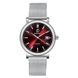 Boderry Watch Co. CLASSIC 36MM - Swiss Quartz Movement Watch | Silver & Claret, view 2