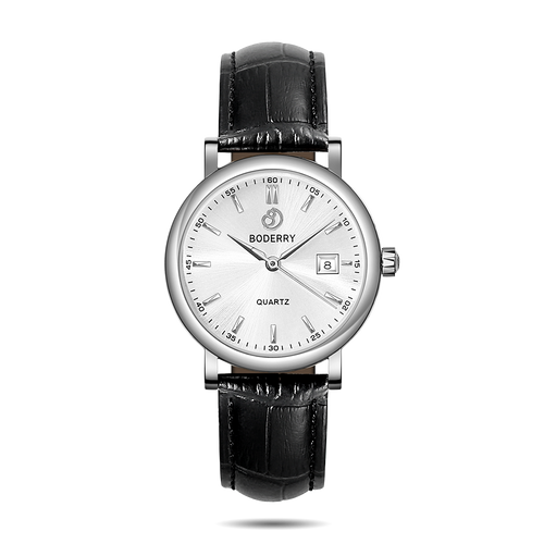 Boderry Watch Co. CLASSIC 36MM - Swiss Quartz Movement Watch | Silver & White