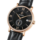 Boderry Watch Co. ELEGANT II - Swiss Quartz Movement Watch | Rose Gold & Black Dial, view 6