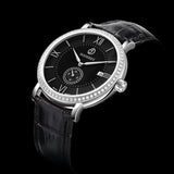 Boderry Watch Co. ELEGANT II - Swiss Quartz Movement Watch | Silver & Black Dial, view 2