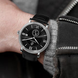 Boderry Watch Co. ELEGANT II - Swiss Quartz Movement Watch | Silver & Black Dial, view 5