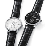 Boderry Watch Co. ELEGANT II - Swiss Quartz Movement Watch | Silver & Black Dial, view 6