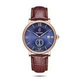 Boderry Watch Co. ELEGANT II - Swiss Quartz Movement Watch | Rose Gold & Blue Dial, view 6