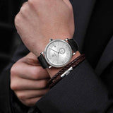 Boderry Watch Co. ELEGANT II - Swiss Quartz Movement Watch | Silver & White Dial, view 5