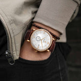 Boderry Watch Co. ELEGANT II - Swiss Quartz Movement Watch | Rose Gold Case & White Dial, view 4