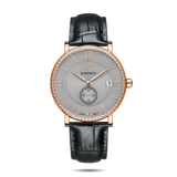 Boderry Watch Co. ELEGANT II - Swiss Quartz Movement Watch | Rose Gold Case & Grey Dial, view 4