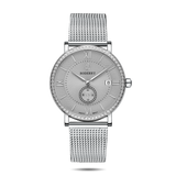 Boderry Watch Co. ELEGANT II - Swiss Quartz Movement Watch | Silver & Mesh Strap, view 2