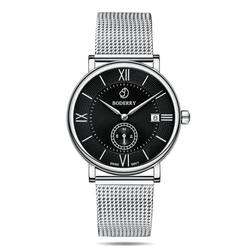 Boderry Watch Co. ELEGANT - Swiss Quartz Movement Watch | Black Dial
