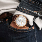 Boderry Watch Co. ELEGANT - Swiss Quartz Movement Watch| Rose Gold & White Dial, view 4