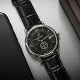 Boderry Watch Co. ELEGANT - Swiss Quartz Movement Watch | Silver & Black Dial, view 5