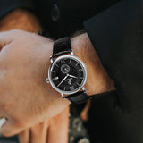 Boderry Watch Co. ELEGANT - Swiss Quartz Movement Watch | Silver & Black Dial, view 6