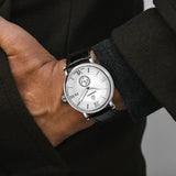 Boderry Watch Co. ELEGANT - Swiss Quartz Movement Watch | Silver & White Dial, view 5