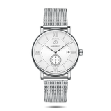Boderry Watch Co. ELEGANT - Swiss Quartz Movement Watch | Silver & White Dial, view 6