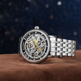 Boderry Watch Co. ELITE II - Engraved Micro-rotor Watch | Silver, view 3