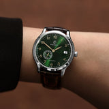 Boderry Watch Co. ELITE - Micro-rotor Automatic Watch | Silver Case & Green Dial, view 3