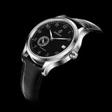Boderry Watch Co. ELITE - Micro-rotor Automatic Watch | Silver Case & Black Dial, view 3