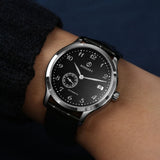 Boderry Watch Co. ELITE - Micro-rotor Automatic Watch | Silver Case & Black Dial, view 5