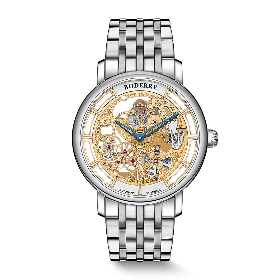 Boderry Watch Co. ELITE II - Engraved Micro-rotor Watch | Gold