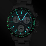 Boderry Watch Co. GOLDACE - 100M WR Titanium Mecha-Quartz Chronograph Watch | Black, view 2