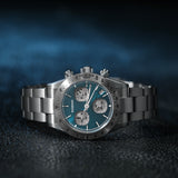 Boderry Watch Co. GOLDACE - 100M WR Titanium Mecha-Quartz Chronograph Watch | Blue, view 3