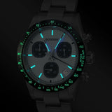 Boderry Watch Co. GOLDACE - 100M WR Titanium Mecha-Quartz Chronograph Watch | White, view 2