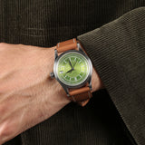 Boderry Watch Co. HOU - 80-Hour Power Reserve Vintage Automatic Watch | Avocado Green, view 2