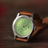 Boderry Watch Co. HOU - 80-Hour Power Reserve Vintage Automatic Watch | Avocado Green, view 3
