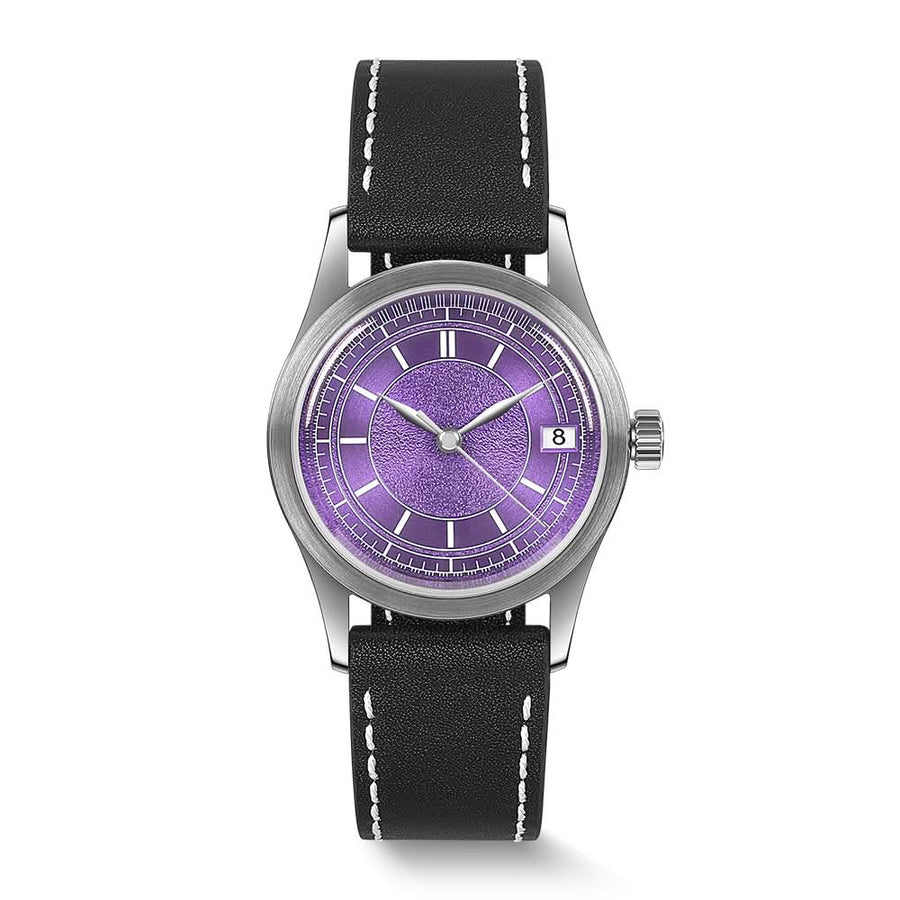 Boderry Watch Co. HOU - 80-Hour Power Reserve Vintage Automatic Watch | Purple