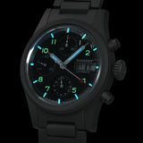 Boderry Watch Co. LANDMASTER Chronograph – Titanium Automatic Tritium Field Watch | Black-bracelet, view 3