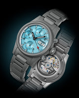 Boderry Watch Co. LANDMASTER Chronograph – Titanium Automatic Tritium Field Watch | Ice Blue-bracelet, view 2