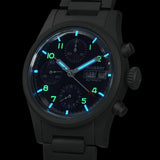 Boderry Watch Co. LANDMASTER Chronograph – Titanium Automatic Tritium Field Watch | Purple-bracelet, view 3