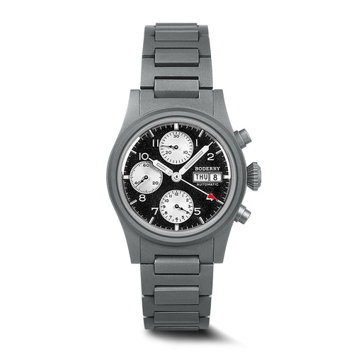 Boderry Watch Co. LANDMASTER Chronograph – Titanium Automatic Tritium Field Watch | Reverse Panda-bracelet