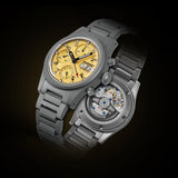 Boderry Watch Co. LANDMASTER Chronograph – Titanium Automatic Tritium Field Watch | Yellow-bracelet, view 2