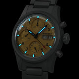 Boderry Watch Co. LANDMASTER Chronograph – Titanium Automatic Tritium Field Watch | Yellow-bracelet, view 3